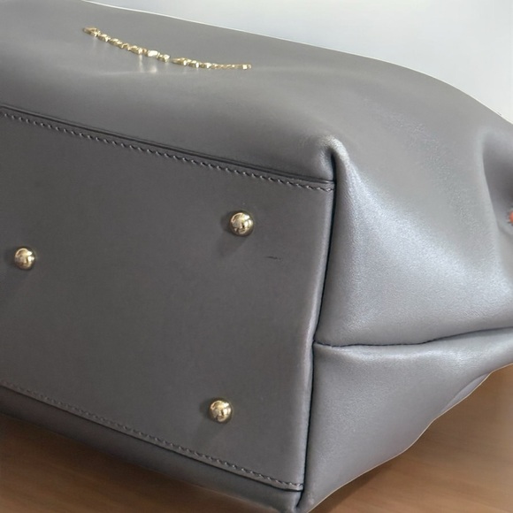 Authentic Dooney & Bourke Gray Leather Satchel Bag! - Picture 6 of 13